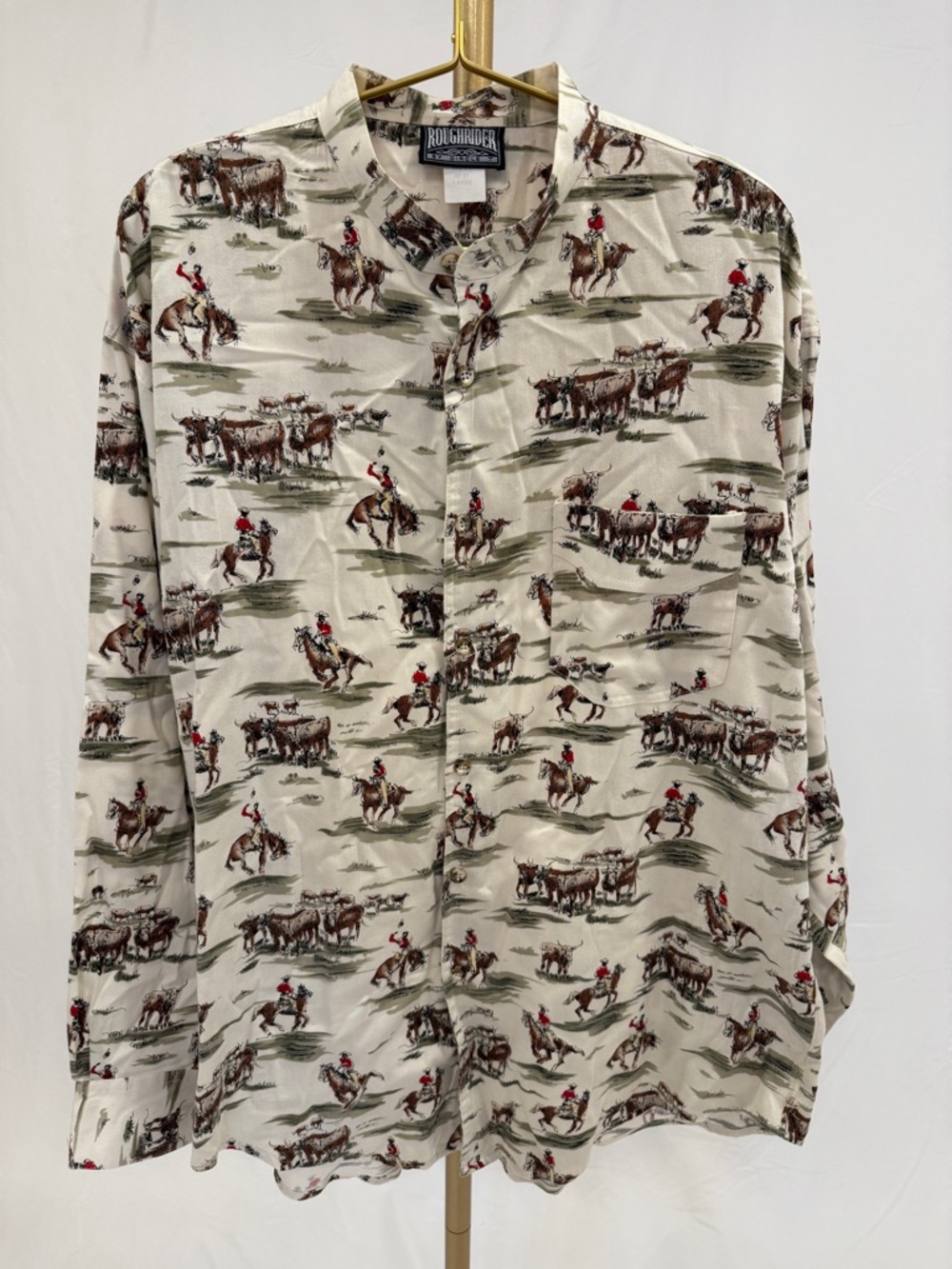 Vintage Roughrider‎ Western Print Button-Up Shirt